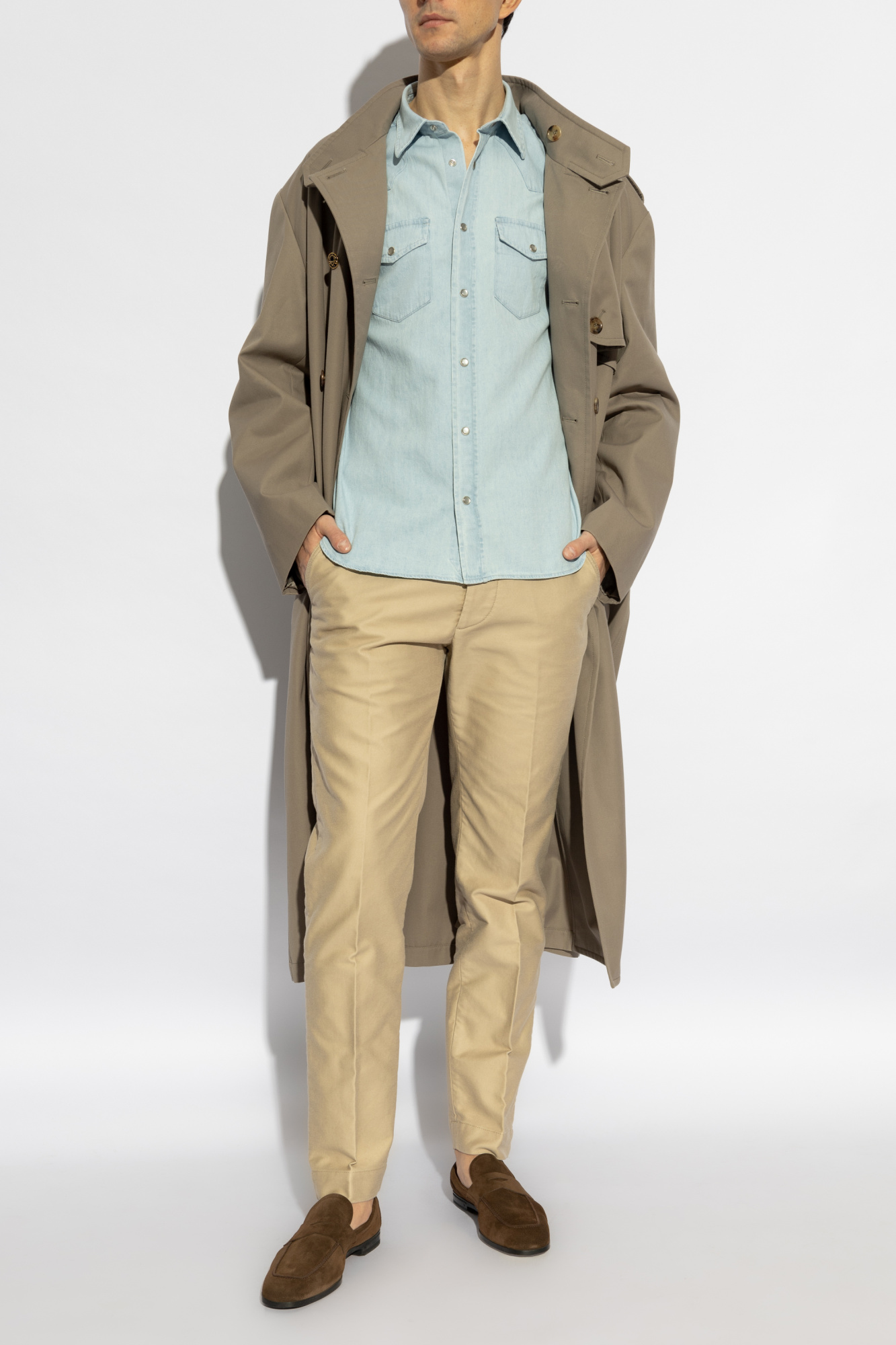 Tシャツ・カットソー TOM FORD 'Double Splittable Light Wool' overshirt LIGHT FELT STAND COLLAR OVERSHIRT | Tom Ford Fashion